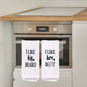 NEGIGA I Love His I Like Her Bath Towels 24x16 Inch Set of 2,Funny Couple Towels Decor Decorative Dish Hand Tea Bath Towels for Kitchen Bathroom,Wedding Valentine’s Day Gifts