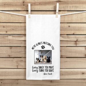 The Creating Studio Customized Dog or Cat Kitchen Towel, Add Your Photo Personalized Dog or Cat Owner Gift, Always Watching You Kitchen Towel, Hostess Gift