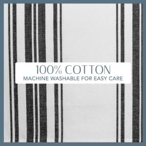 Elrene Home Fashions Farmhouse Living Stripe and Check Kitchen Towels, 17" x 28" (Set of 3), Black/White 3