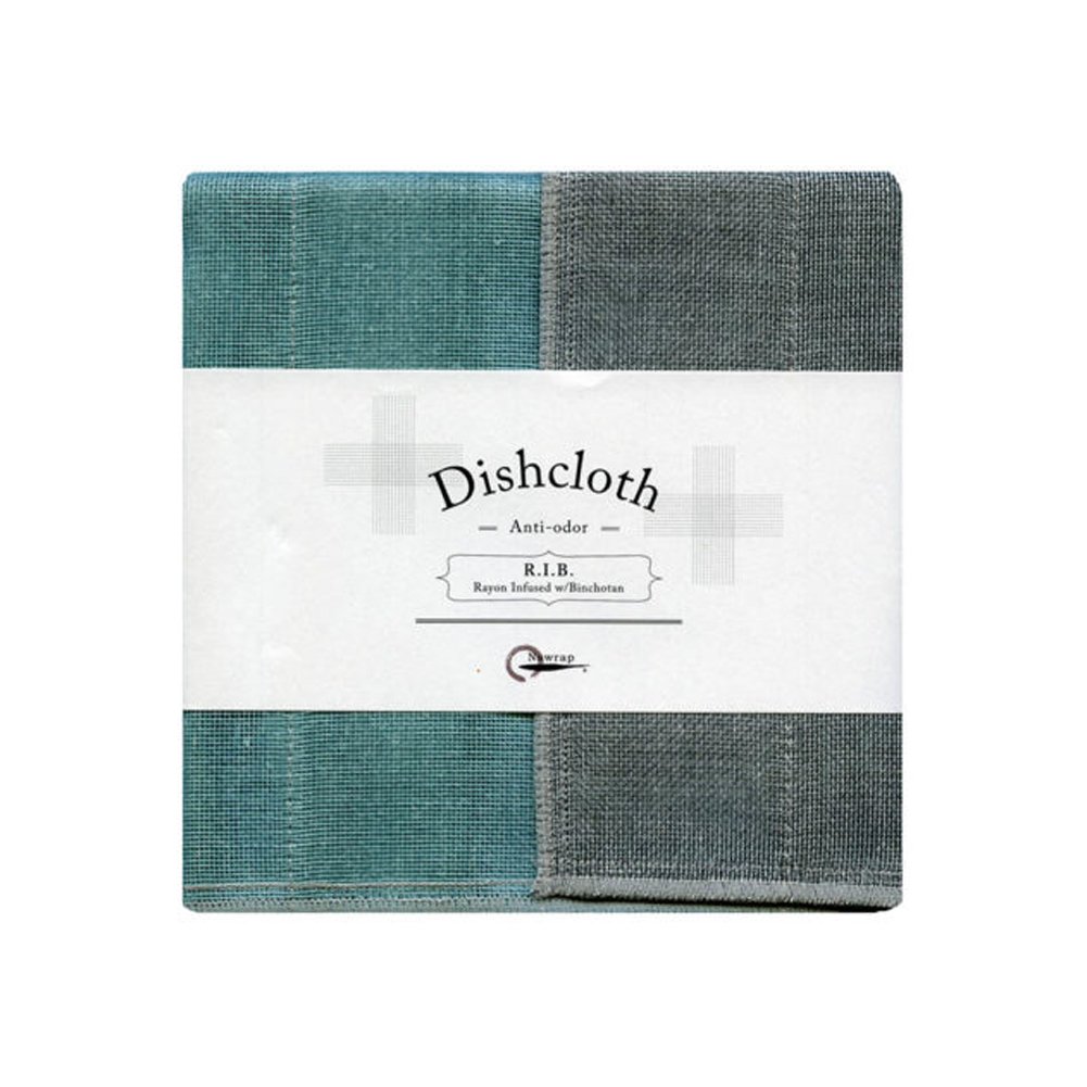 Nawrap Binchotan Charcoal Dishcloths, Naturally Anti-Odor, Set of 3, Turquoise Coral & Citrus