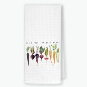 qodung let's for each other positive quote soft absorbent kitchen towels dishcloths 16x24 inch,gardening vegetable carrot decorative absorbent drying cloth hand towels tea towels for bathroom kitchen