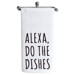 youfangworkshop alexa do the dishes funny kitchen towels, flour sack towel, funny hand towel for bathroom kitchen hostess housewarming