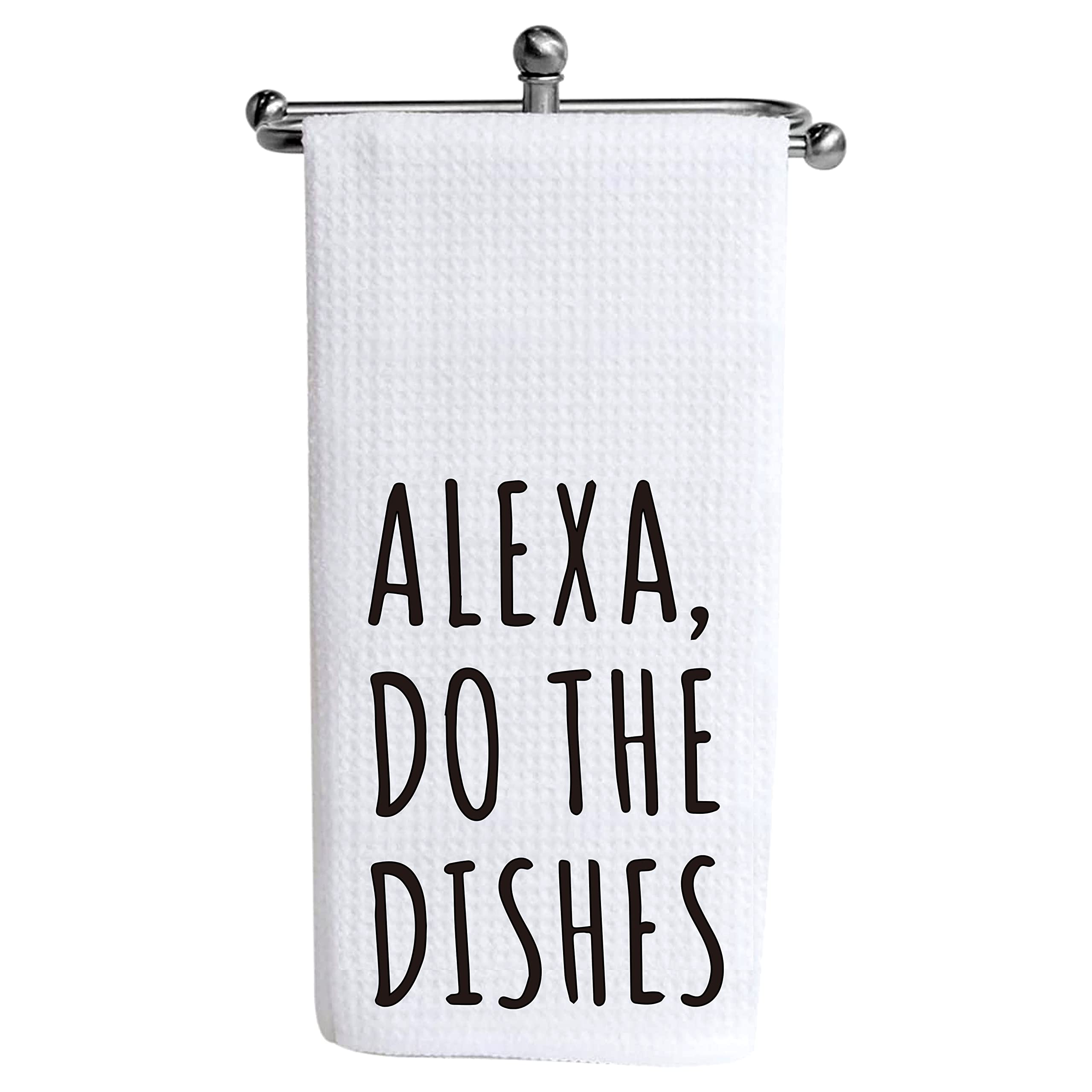 YouFangworkshop Alexa Do The Dishes Funny Kitchen Towels, Flour Sack Towel, Funny Hand Towel for Bathroom Kitchen Hostess Housewarming