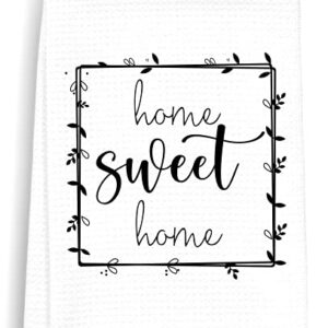 Peaces of Joy Home Sweet Home Funny Hand Towel Sayings for Bathrooms, Rustic Cute Dish Bathroom Fingertip Towels for Home, Decorative Farmhouse Cloths Bath Sign Gifts