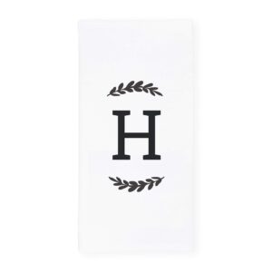 the cotton & canvas co. personalized single monogram initial h soft absorbent kitchen tea towel, flour sack towel, dish cloth