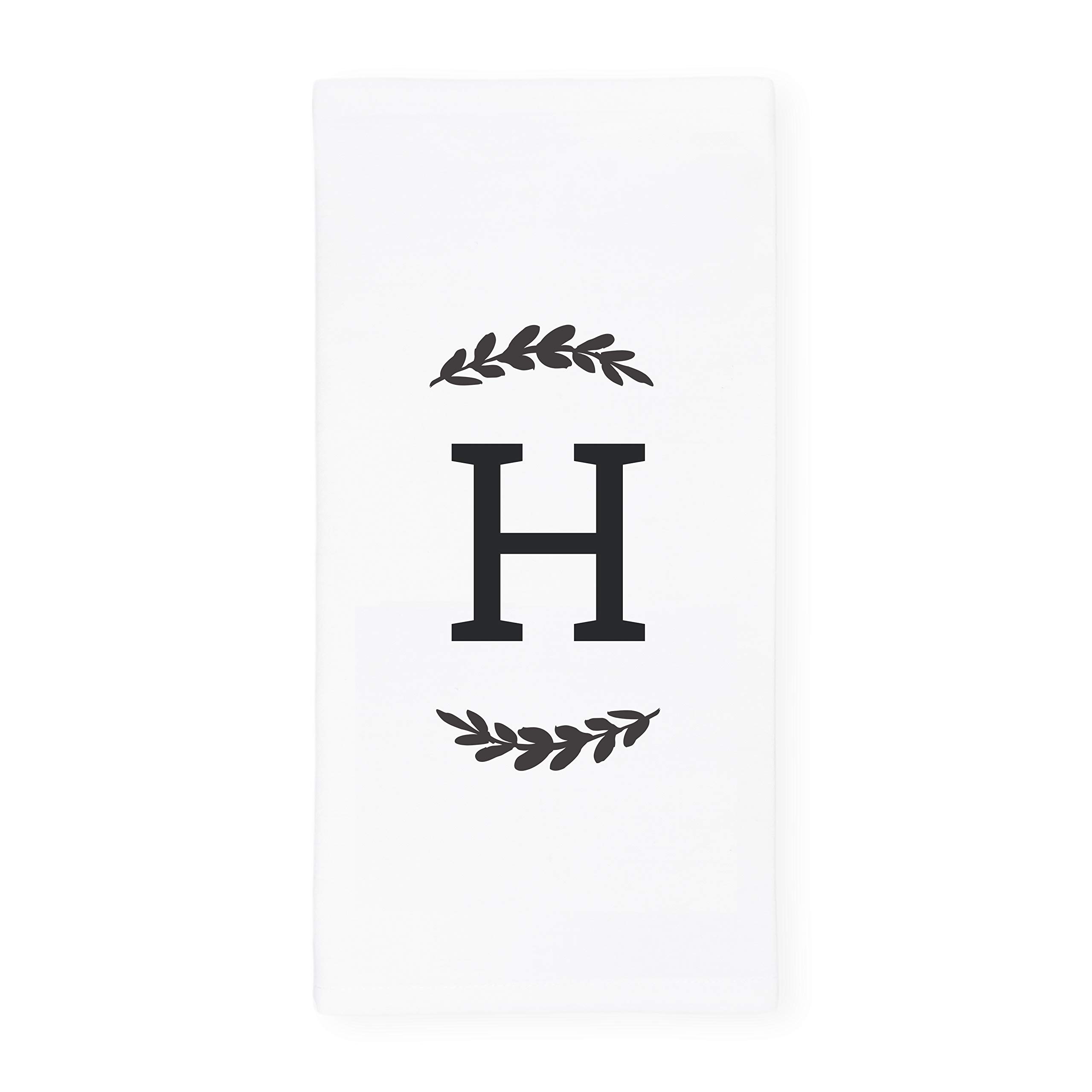 The Cotton & Canvas Co. Personalized Single Monogram Initial H Soft Absorbent Kitchen Tea Towel, Flour Sack Towel, Dish Cloth