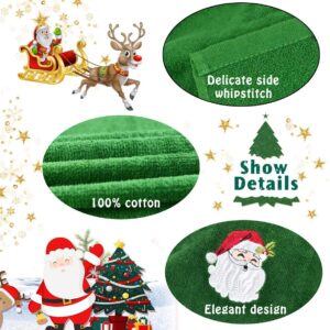 Christmas Hand Towels, 3 Packs Decorative Dish Towels Set, 100% Cotton Wash Basin Towels for Drying, Cleaning, Cooking & Baking, Embroidered Christmas Holiday Design Towels Gift Set