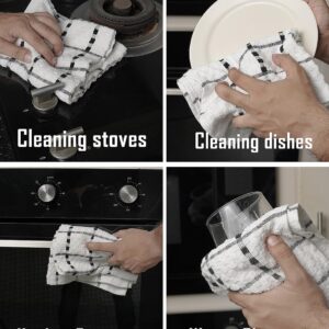 ZOYER 12 Pack Kitchen Towels & Dishcloths Sets -100% Cotton Dish Towels for Kitchen -15x25 inches Dish Cloths for Kitchen-Hand Towels for Kitchen-Highly Absorbent Dish Towels for Drying Dishes