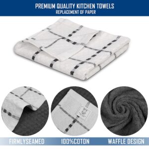 ZOYER 12 Pack Kitchen Towels & Dishcloths Sets -100% Cotton Dish Towels for Kitchen -15x25 inches Dish Cloths for Kitchen-Hand Towels for Kitchen-Highly Absorbent Dish Towels for Drying Dishes