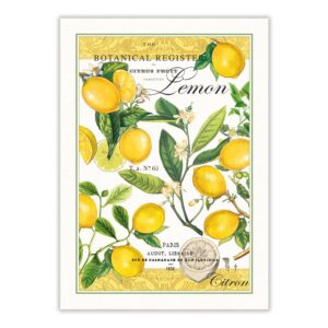 michel design works lemon kitchen towel, natural woven cotton