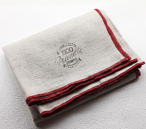 Goodiu Kitchen Towels - Natural Processed Linen Tea Towels 18 x 25’’ Set of 2-100% Pure Linen Hand Towels (Kitchen Towel - (Set of 2), Natural)