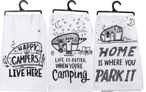 primitives by kathy kitchen towel bundle - happy campers, park it, better camping