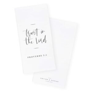 The Cotton & Canvas Co. Trust in The Lord, Proverbs 3:5 Scripture, Bible, Religious, Soft and Absorbent Tea Towel, Flour Sack Towel and Dish Cloth