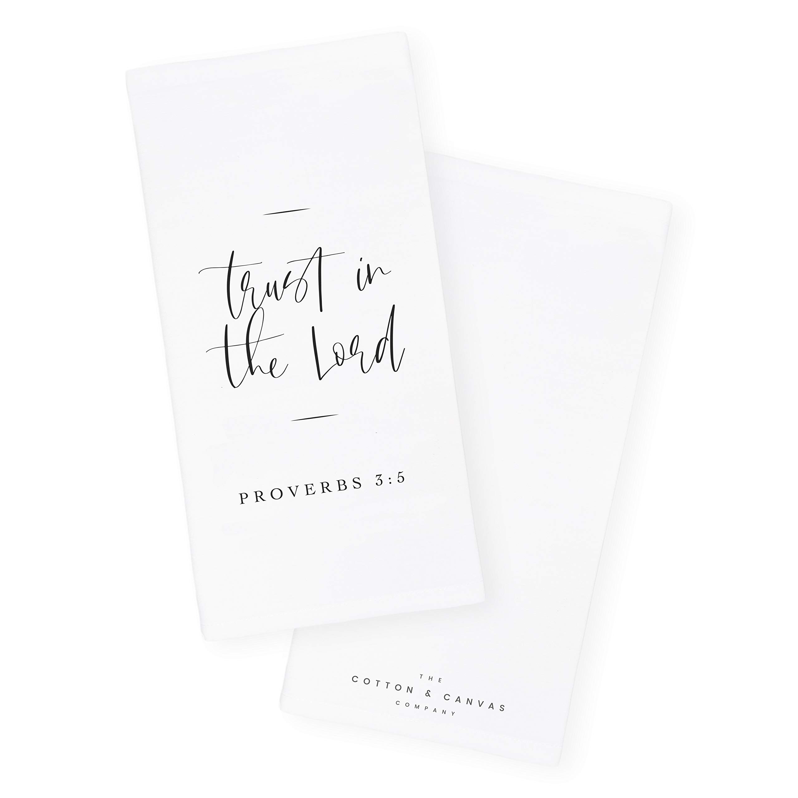 The Cotton & Canvas Co. Trust in The Lord, Proverbs 3:5 Scripture, Bible, Religious, Soft and Absorbent Tea Towel, Flour Sack Towel and Dish Cloth