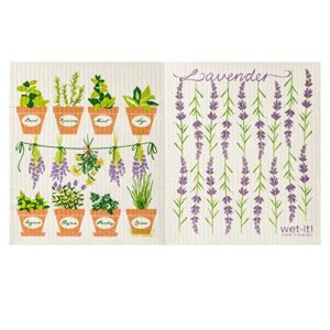 wet-it! swedish dishcloth set (herbs lavender)