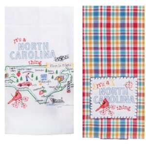 KayDeeDesigns 2 Piece Kay Dee Home State of North Carolina Embroidered Kitchen Towel Bundle, Multicolored