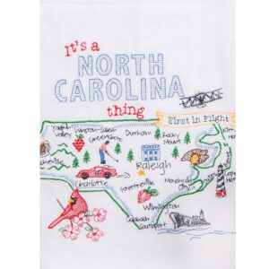 KayDeeDesigns 2 Piece Kay Dee Home State of North Carolina Embroidered Kitchen Towel Bundle, Multicolored