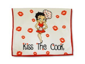 midsouth products betty boop kitchen towel - kiss the cook