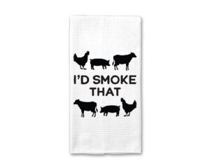 canary road i'd smoke that grilling towel | mens kitchen towel | men grilling gift | wedding gift | bbq dish towel | barbecue gift | mens kitchen gift