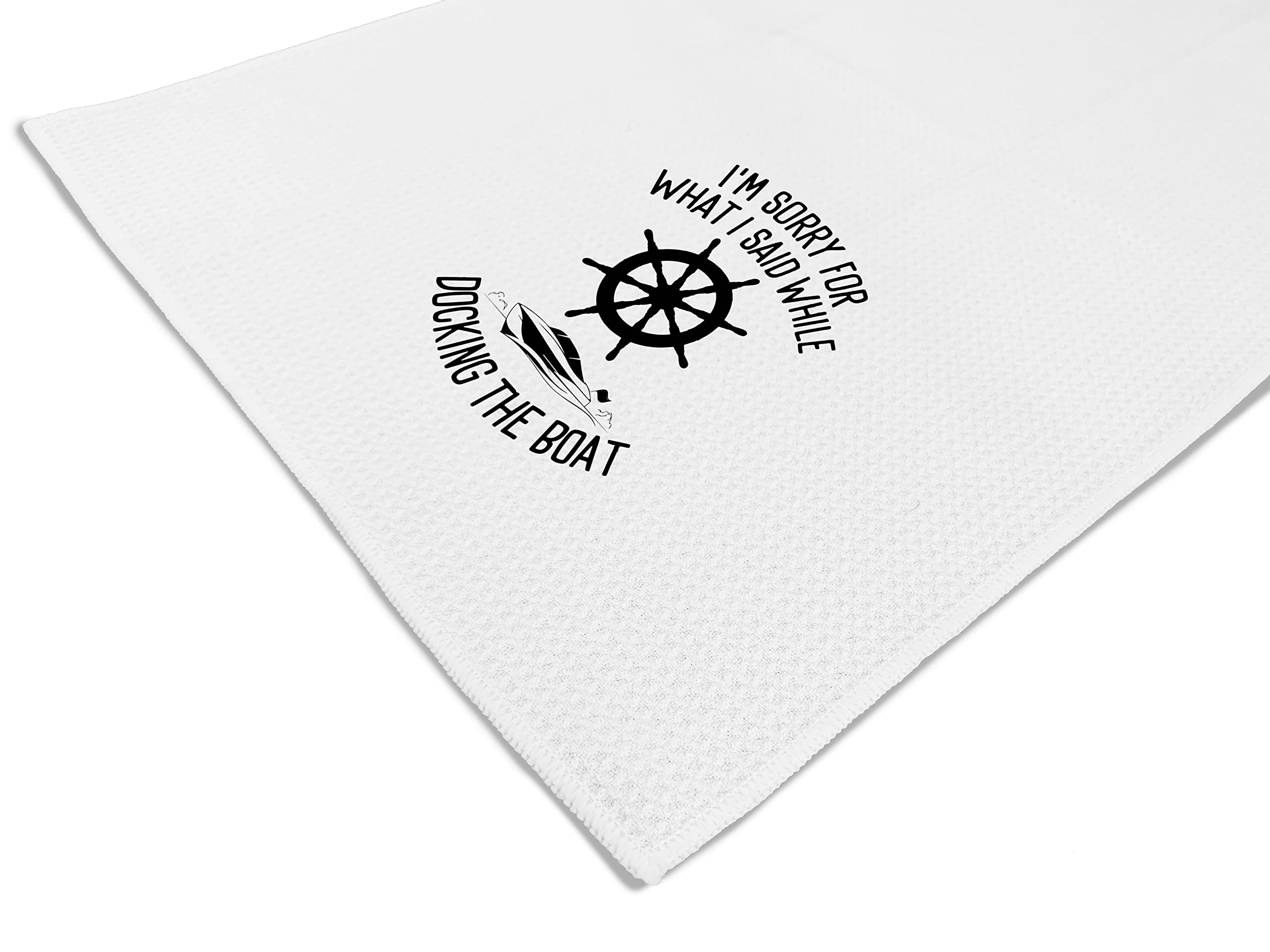 Voatok Gifts for Boat Owners, Boat Anchor Dish Towels, Boat Accessories for Women, Lake Accessories, Nautical Hand Towels, I'm Sorry for What I Said While Docking The Boat Kitchen Towels