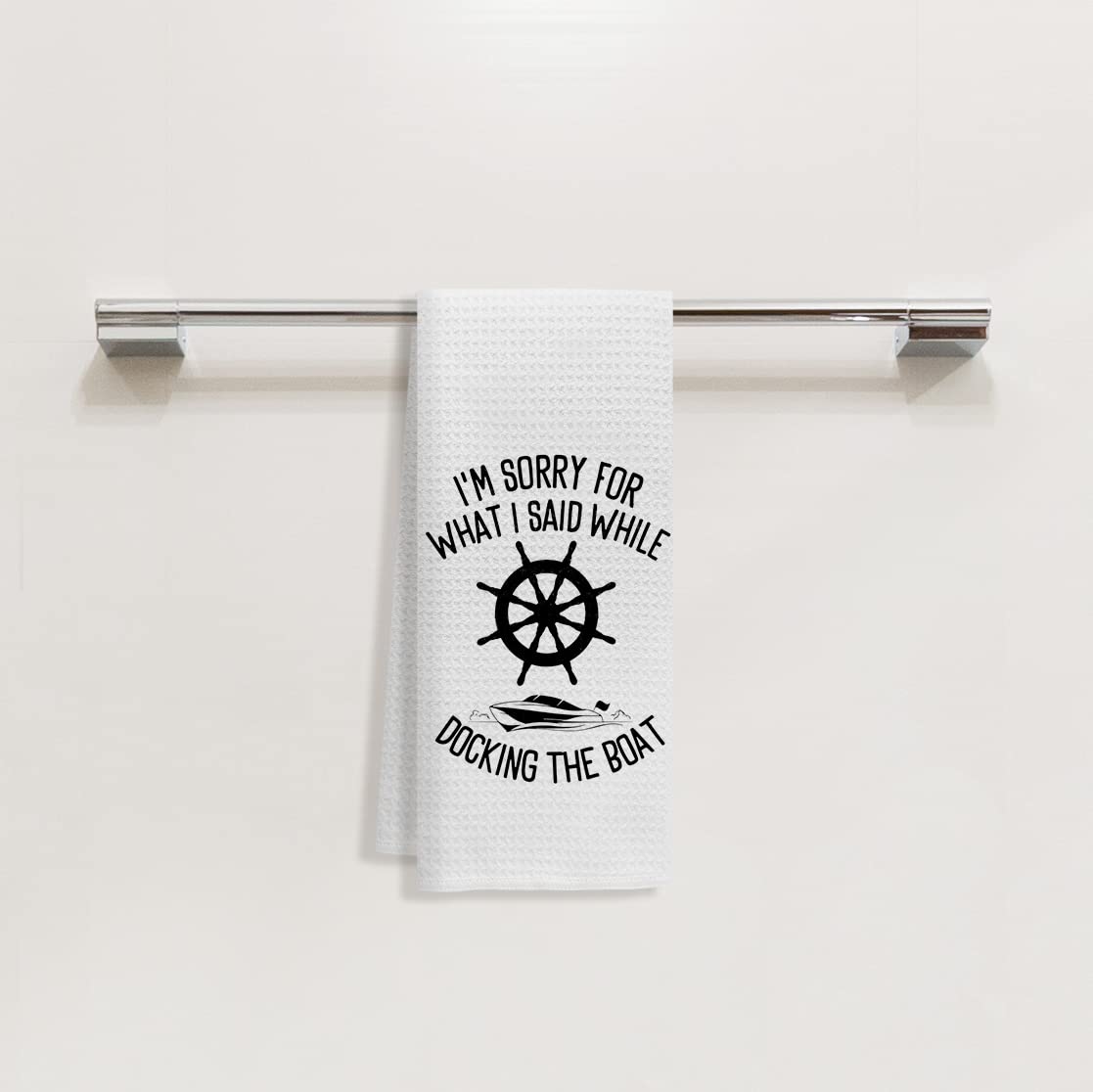 Voatok Gifts for Boat Owners, Boat Anchor Dish Towels, Boat Accessories for Women, Lake Accessories, Nautical Hand Towels, I'm Sorry for What I Said While Docking The Boat Kitchen Towels