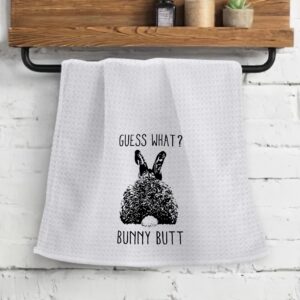 OHSUL Guess What? Bunny Butt Highly Absorbent Kitchen Towels Dish Towels Dish Cloth,Funny Bunny Rabbit Butt Hand Towels Tea Towel for Bathroom Kitchen Decor,Rabbit Lovers Teen Girls Gifts