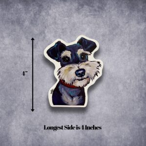 Two Schnauzer Stickers, Cute Schnauzer Vinyl Sticker, Schnauzer Sticker for Car or Laptop