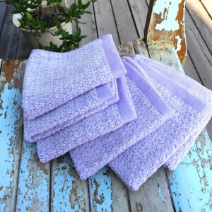 Everplush Diamond Jacquard Washcloth 6 Piece in Lavender