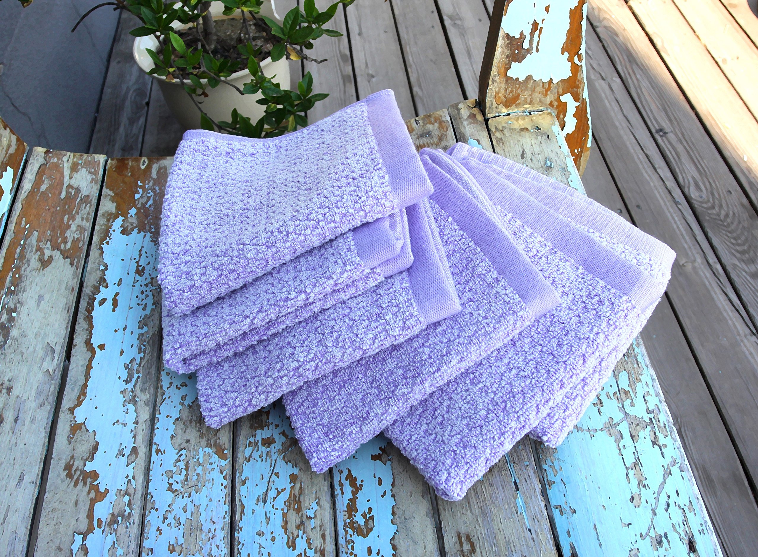 Everplush Diamond Jacquard Washcloth 6 Piece in Lavender