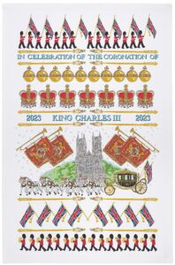 ulster weavers tea towel cotton, durable & machine washable, eco-friendly design, ideal size, king charles coronation, red