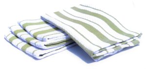 williams-sonoma classic striped dishcloths, dishrags (sage green)