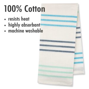 Jot & Mark Dish Towels 100 Percent Cotton | Set of 4 for Drying and Kitchen Use (Seafoam Blue-Green)