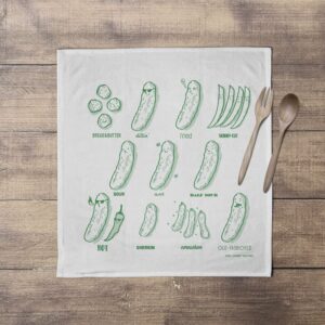 Funny Pickle Kitchen Tea Towel, Flour Sack Dishcloth, Kitchen Gift for Foodie, Food Lovers, Homestead Country Cottage