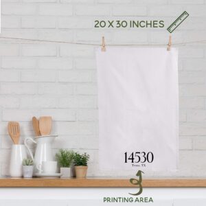 Zexpa Apparel Personalized Tea Towel Flour Sack Towels Customized Zip Code and Address Cloths