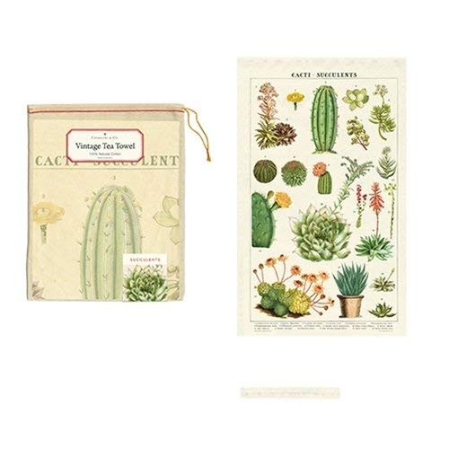 Cavallini Papers & Co Cavallini Vintage Succulents Cotton Tea Towel