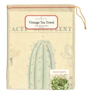 Cavallini Papers & Co Cavallini Vintage Succulents Cotton Tea Towel