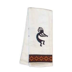 sonoran souvenirs rustic southwest kitchen novelty tea towel (16" x 28") southwest inspired design machine washable cloth towels for kitchen diner (single pack) (kokopelli)