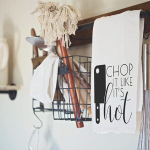 Handmade Funny Kitchen Towel - Chop It Like It's Hot Funny Hand Towel for Chef - 28x28 Inch Perfect for Chef Housewarming Christmas Mother’s Day Birthday Gift (Chop it like it's Hot)