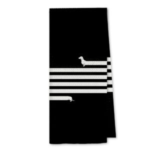 dibor funny (very) long dachshund black kitchen towels dish towels dishcloth,funny dog decorative absorbent drying cloth hand towels tea towels for bathroom kitchen,dog lovers girls women gifts
