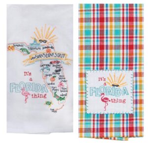 2 piece kay dee home state of florida embroidered kitchen towel bundle