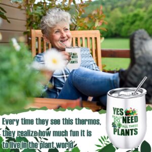 Rtteri 4 Pcs Funny Plant Lover Gifts for Women Set 2 Plant Kitchen Towels 6 oz Stainless Steel Tumbler Women's Funny Ankle Socks for Friend Plant Gifts Housewarming Birthday Funny Gardening Gifts