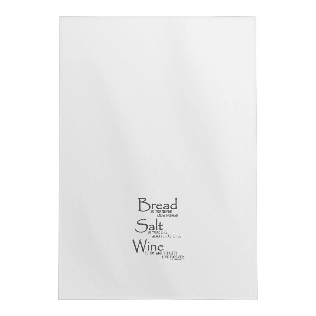 Bread Salt Wine Housewarming Gift For Women Wonderful Life Quote Bread Salt Wine Decorative Kitchen Tea Towel White
