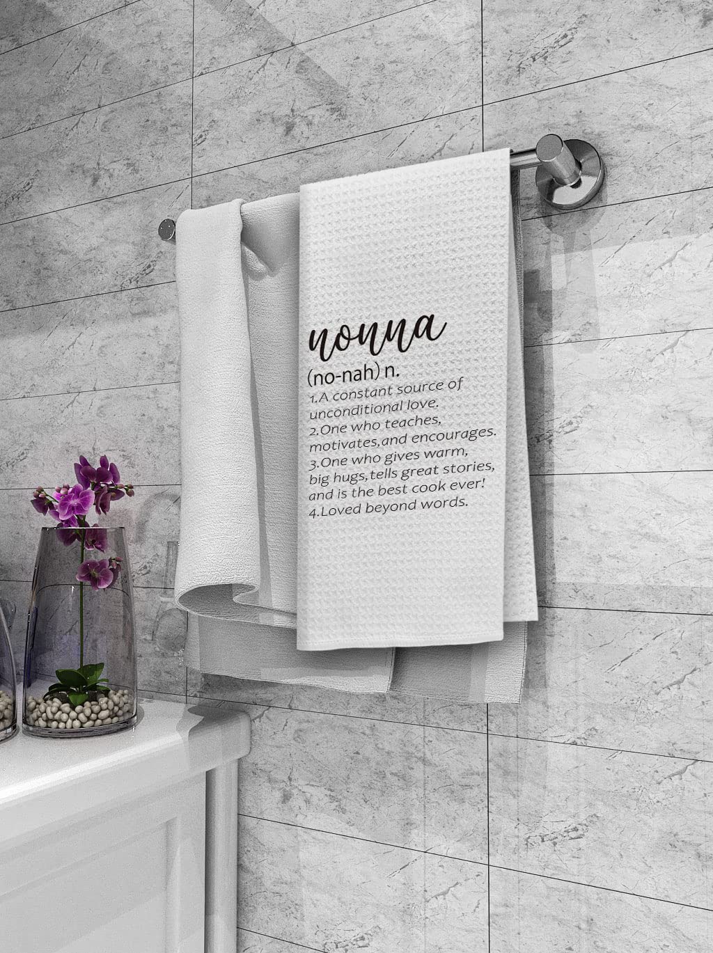 Dibor Nonna Definition Kitchen Towels Dish Towels Dishcloth,Nonna Grandma Appreciation Decorative Absorbent Drying Cloth Hand Towels Tea Towels for Bathroom Kitchen,Grandma Birthday