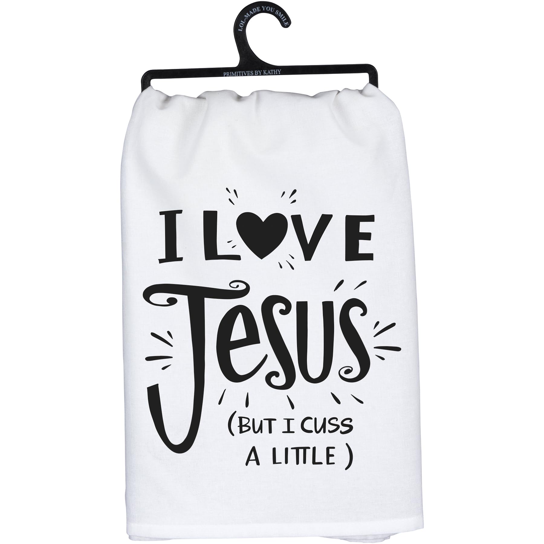 Primitives by Kathy Decorative Kitchen Towel - I Love Jesus But I Cuss A Little