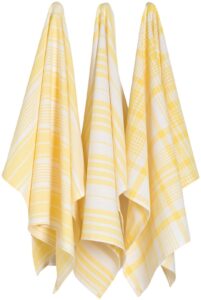 now designs jumbo pure kitchen towel set of 3, lemon yellow