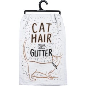 primitives by kathy cat hair is my glitter decorative kitchen towel