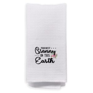 negiga proudest granny on this earth floral dish cloths towels 24x16 inch,best grandma decor decorative dish hand towels for kitchen bathroom,birthday mother's gifts for granny grandma