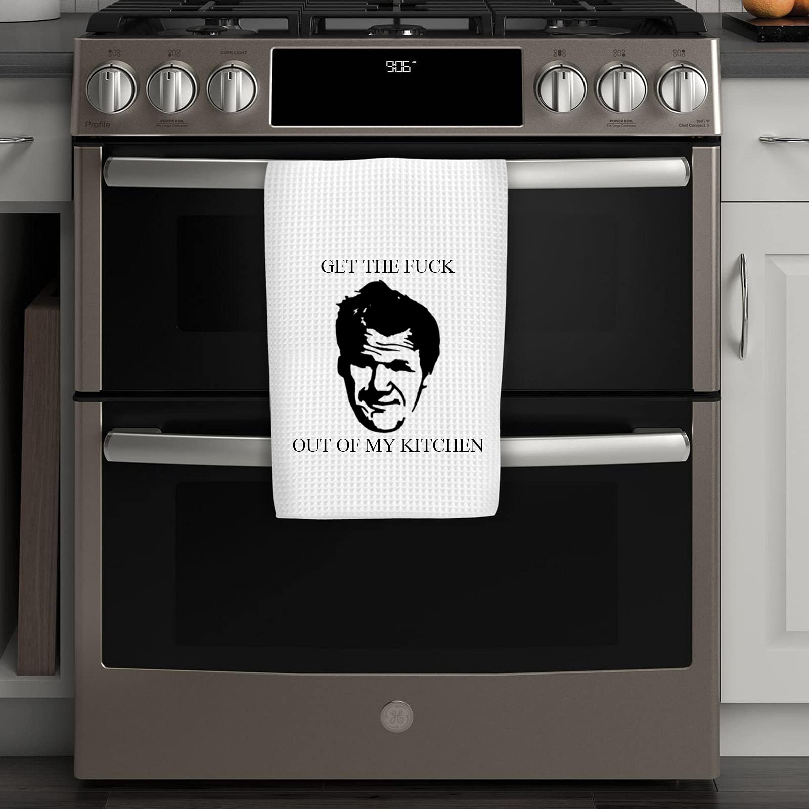 WCGXKO Funny Kitchen Towel Get The Fuck Out of My Kitchen Cute Housewarming Gift Novelty Dish Towel (Out of My Kitchen)