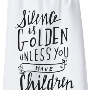 Primitives by Kathy LOL Cotton Dish Towel, Silence is Golden Small