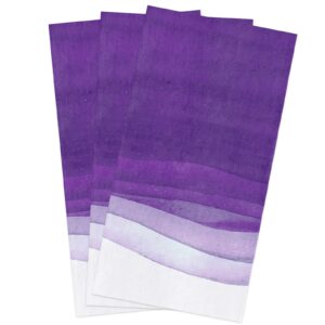 kitchen towels set ombre purple dish towel lavender purple white dishcloths 3 pack, 18x28 inches absorbent soft cotton dish cloths bar towels & tea towels
